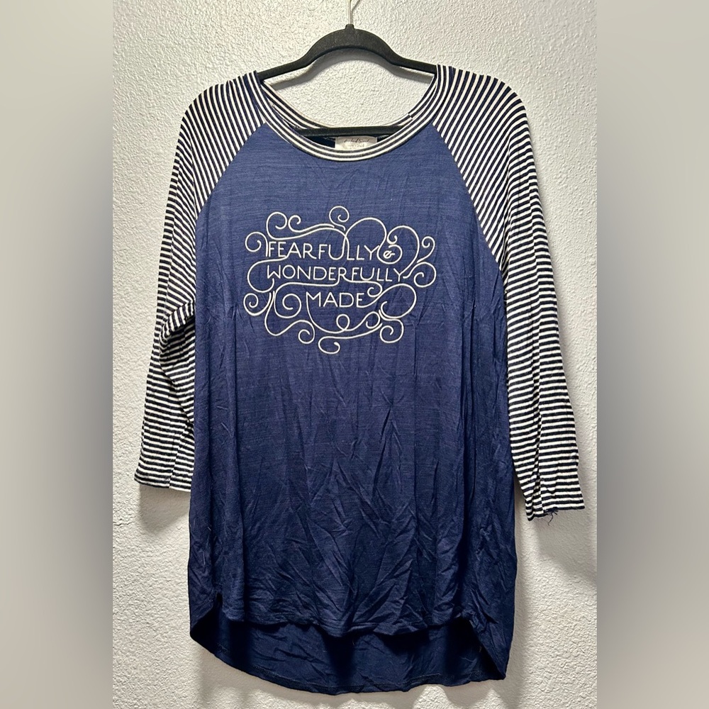 Blue Striped Long Sleeve Tee
